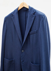 Altea 100% Wool Navy Flannel Casual Blazer - M/L
