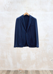 Altea 100% Wool Navy Flannel Casual Blazer - M/L