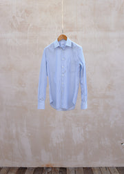 Aspesi Blue/White Striped Cotton Shirt - M