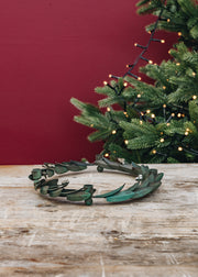 Bungalow Advent Leaf Candleholder in Ming, 20cm