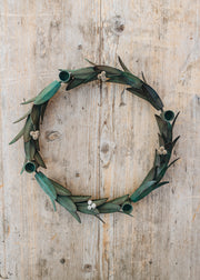 Bungalow Advent Leaf Candleholder in Ming, 20cm