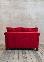 The Hastings Sofa Company Allium Sofa in Linwood Omega Crimson