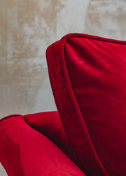 The Hastings Sofa Company Allium Sofa in Linwood Omega Crimson