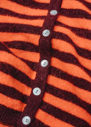 American Vintage Vitow Cardigan in Grenat Raye Gaspacho Chine