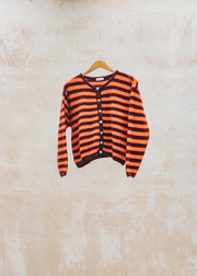 Eribé Vitow Cardigan in Grenat Raye Gaspacho Chine