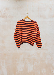 American Vintage Vitow Cardigan in Grenat Raye Gaspacho Chine