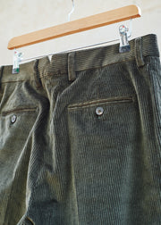 Kenny Ryder Bonne Gueule Chunky Green Cord Trousers - 32