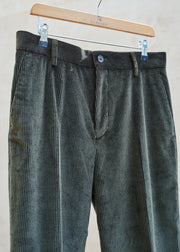 Kenny Ryder Bonne Gueule Chunky Green Cord Trousers - 32