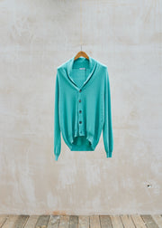 Kenny Ryder Boglioli Turquoise Cotton Shawl Collar Cardigan - XL/XXL