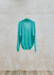 Kenny Ryder Boglioli Turquoise Cotton Shawl Collar Cardigan - XL/XXL