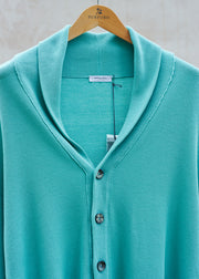 Kenny Ryder Boglioli Turquoise Cotton Shawl Collar Cardigan - XL/XXL