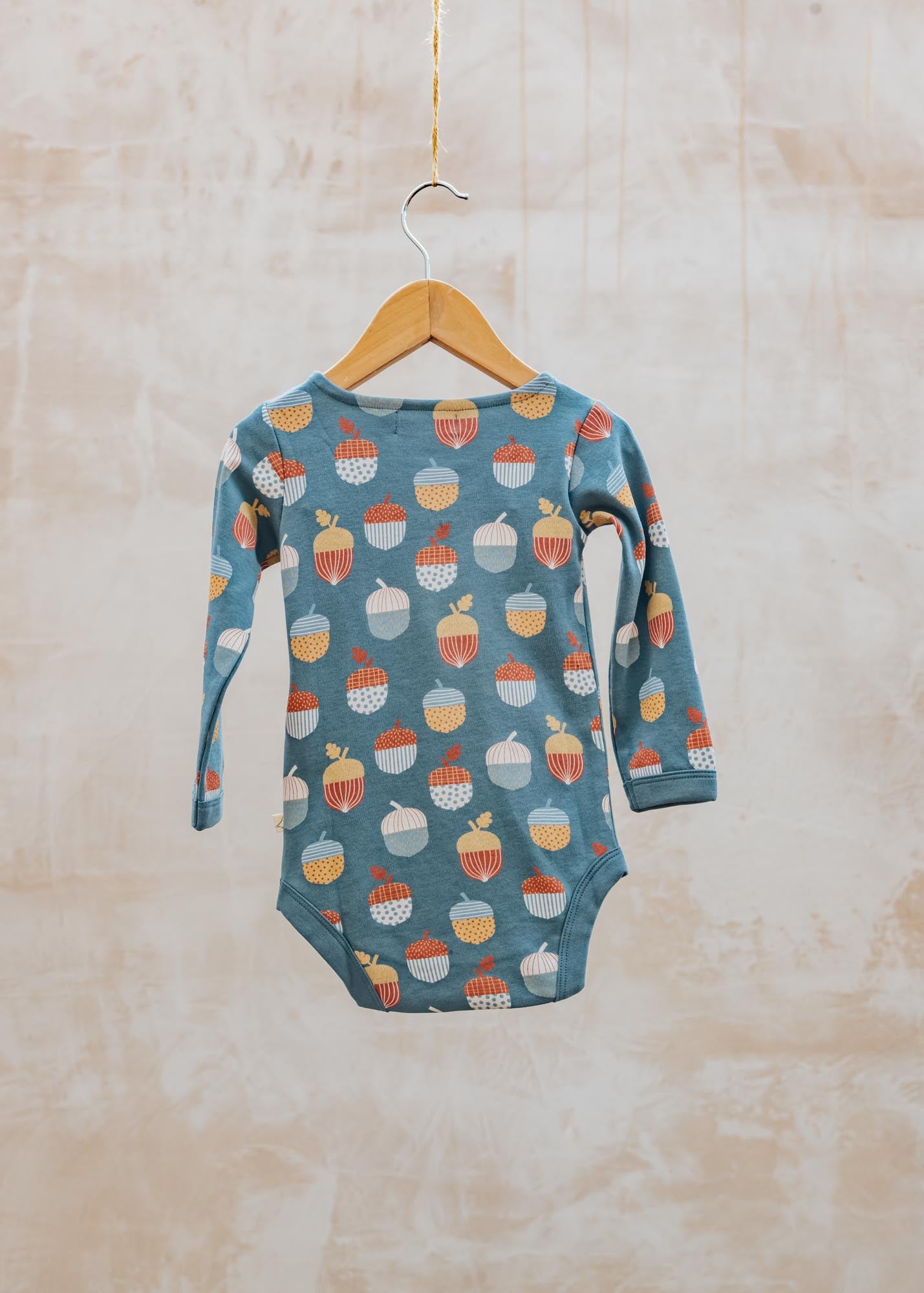 Pigeon Organics Babies' Bodysuit in Blue with Acorns