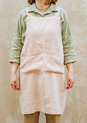 Burford Garden Co. Misty Rose Linen Crossback Apron
