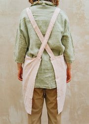 Burford Garden Co. Misty Rose Linen Crossback Apron
