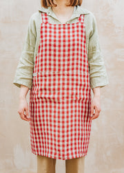 Burford Garden Co. Red Gingham Linen Crossback Apron