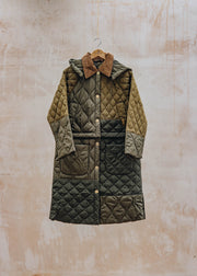 Bonne Maison Lilian Quilted Jacket in Fern Leaf, Sage and Natural