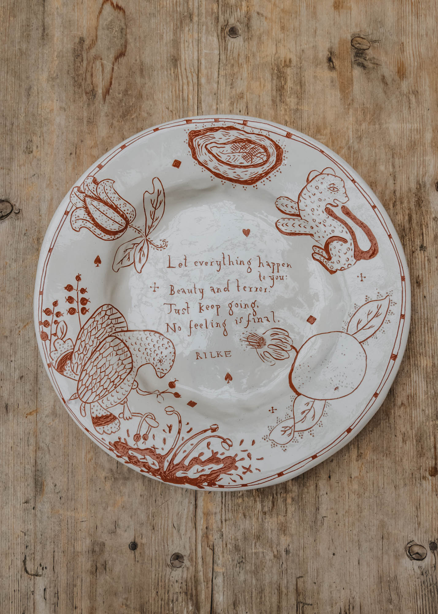 1690 Ceramics 'Beauty and Terror' Engraved Dish