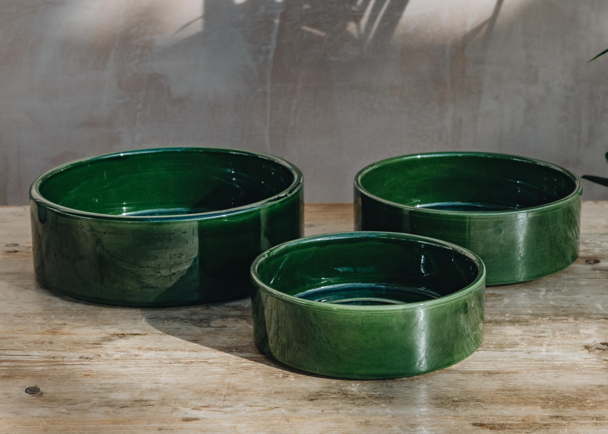 Emerald Green Glazed Hoff Saucers Burford Garden Co.