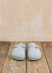 Birkenstock Narrow Boston Suede Clogs in Pure Sage