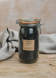 Le Monde en Tube Black Peppercorns in Mason Jar