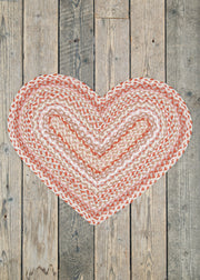 The Braided Rug Co. Heart Rug in Coral