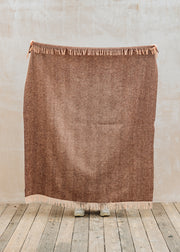 Libeco Herringbone Throw in Chocolate Orange