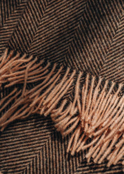 Bronte Moon Herringbone Throw in Chocolate Orange
