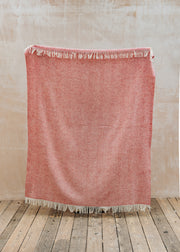 Bronte Moon Herringbone Throw in Raspberry Ripple