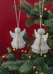 Bungalow Angel Honeycomb Cream Decoration 8.5cm, pack of two