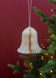 Bungalow Bell Honeycomb Decoration in Cream, 12cm