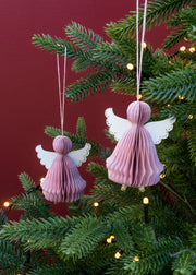 Bungalow Angel Honeycomb Soft Rose Decoration 8.5cm, pack of two