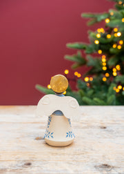 Bungalow Marigold Angel Candleholder in Sky Blue