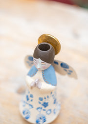 Bungalow Marigold Angel Candleholder in Sky Blue