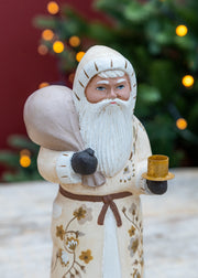 Bungalow Marigold Santa Candleholder in Vanilla, 22cm