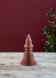 Bungalow Paper Scotch Tree Decoration in Tea Rose, 16cm