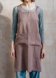 Baltic Flax Ashes of Roses Linen Crossback Apron