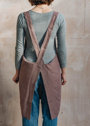 Baltic Flax Ashes of Roses Linen Crossback Apron