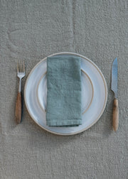 Baltic Flax Green Milieu Linen Napkins, pack of two