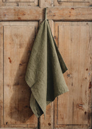 Baltic Flax Martini Olive Linen Kitchen Towel