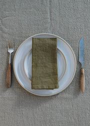 Baltic Flax Martini Olive Linen Napkins, pack of two