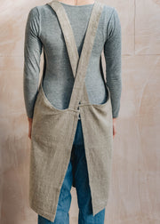 Baltic Flax Textured Natural Linen Crossback Apron