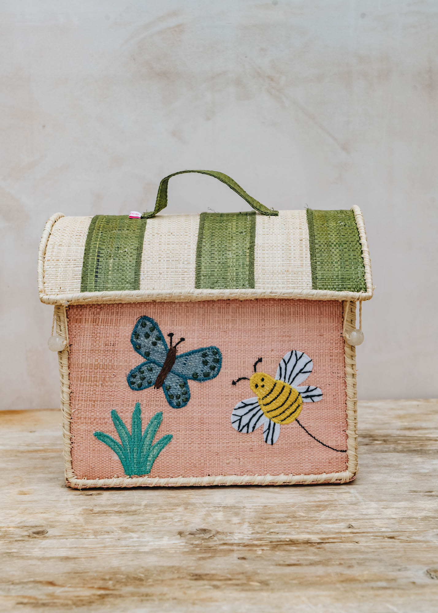 Butterflies Raffia Storage Chest/Bag