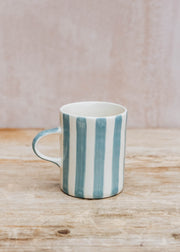 Musango Pottery Musango Pottery Demi Candy Stripe Mug in Dove Grey