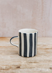 Musango Pottery Musango Pottery Demi Candy Stripe Mug in Graphite