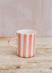 Musango Pottery Musango Pottery Demi Candy Stripe Mug in Rose