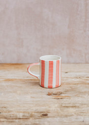 Musango Pottery Musango Espresso Candy Stripe Mug in Rose
