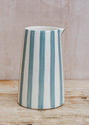Musango Pottery Musango Candy Stripe Pitcher in Dove Grey