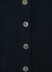 Cash-Ca Chunky Long Sleeve V-Neck Cardigan in Navy