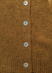 Cash-Ca Chunky Long Sleeve V-Neck Cardigan in Olive