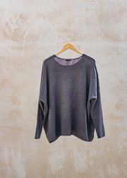 Cash-Ca Oversized Soft Crew Neck in Damson